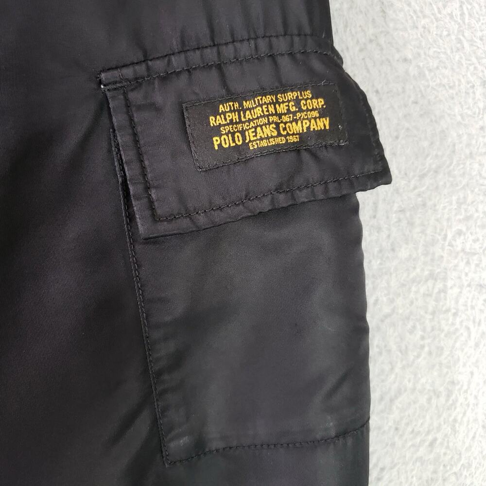 Polo Ralph Lauren Military Surplus Bomber Jacket Pilot Black Mens Large L Zip - Picture 5 of 9